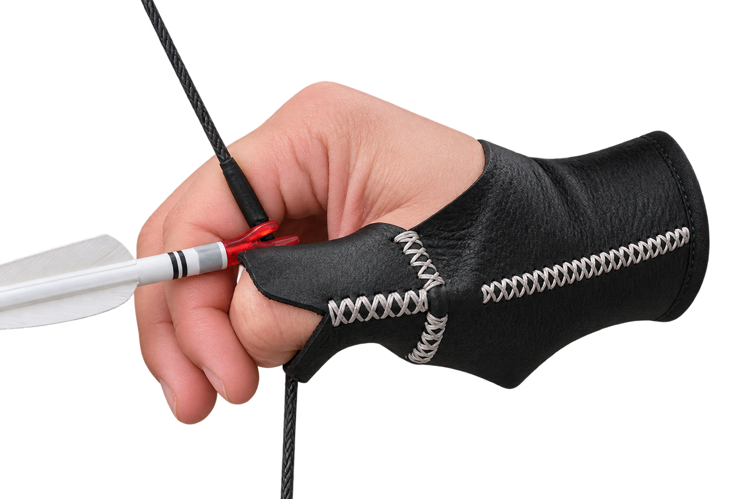 Kožený chránič palce pro thumb draw – univerzální lukostřelecká rukavice
