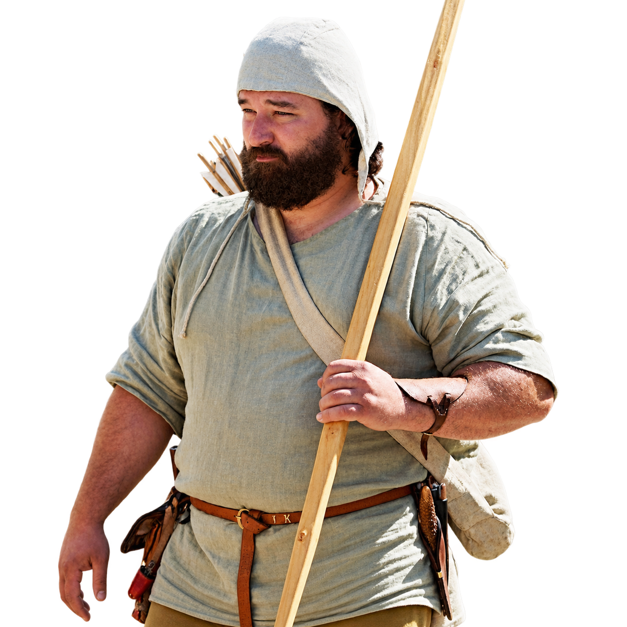 Jan Kašpar s ručně vyráběným anglickým longbow